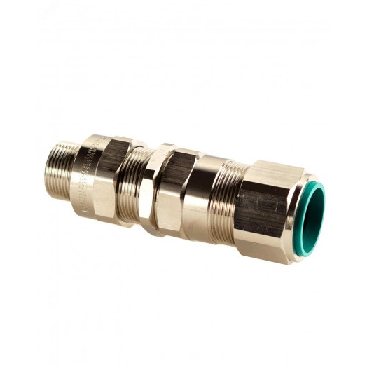 Кабельный ввод 25AK 05 взрывозащищенный М25х1,5 с уплотнением для бронированного силового кабеля d вн. 11,1-19,9 мм, d нар.18,2-26,2 мм, М25x1,5 6g, 1ExdIIC Gb X / 1ExeIIC Gb X, IP66/67/68 и гайкой, латунь