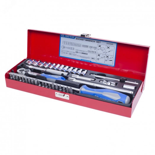 Набор торцевых головок с принадлежностями 1/4', шестигранные, 4-13 мм, 39 предметов