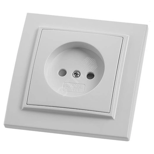 Розетка 1-местная б/з, серия Эрна, белый, Stekker