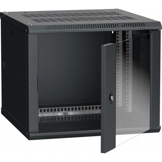 Шкаф настенный 19' LINEA W 6U 600x600мм стеклянная дверь RAL9005