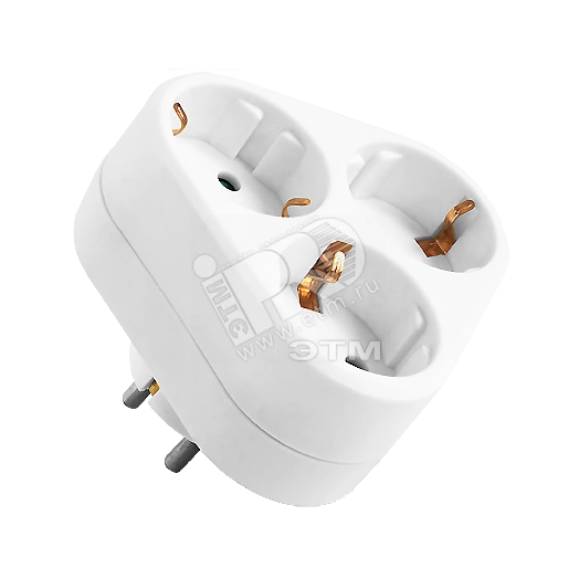 Разветвитель Navigator 94 693 NAD-S-3E-WH 3 гнезда треугольник с заземлением