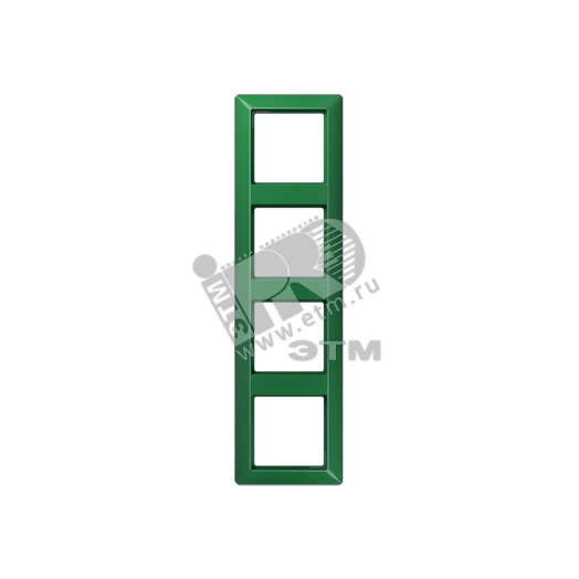 Рамка 4-я для горизонтальной/вертикальной установки  Серия- AS550  Материал- термопласт  Цвет- зеленый