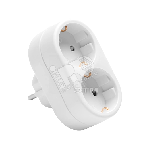 Тройник на 2 гнезда с заземлением 94 670 NAD-L-2E-C-WH (94670)