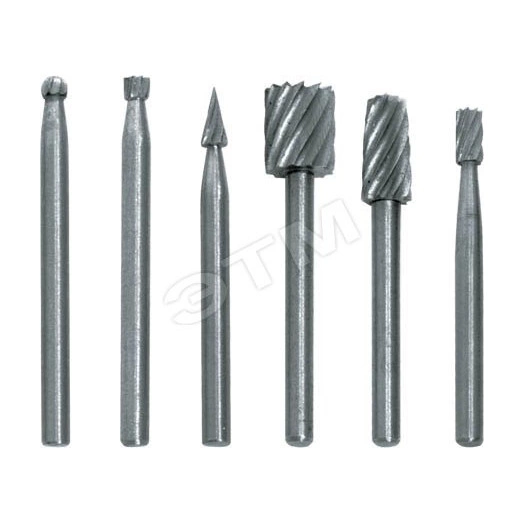 Шарошки-мини стальные по металлу, 6 шт