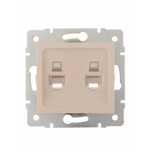 KARINA Розетка компьютерная двойная крем (10шт/120шт)
