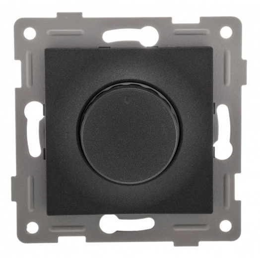 Ugra диммер, 500 W, с накладкой и воротком, скрытая установка.  графит.