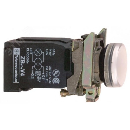 СИГН. ЛАМПА 22ММ С ТРАНСФ. ПИТ. БЕЛАЯ