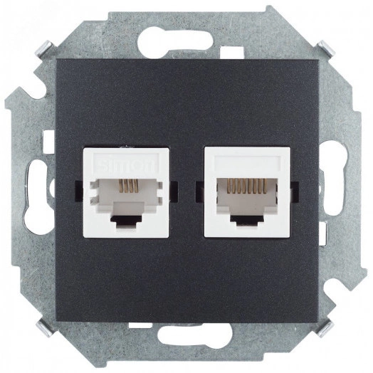 Розетка комбинированная RJ11 + RJ45 Cat.5e UTP (Systimax) цвета графит S15
