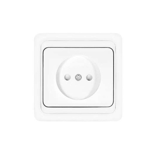Розетка 1-м СП Валери 16А IP20 без заземл. защ. шторки бел. UNIVersal В0022x