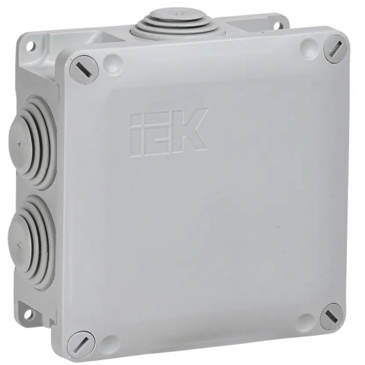 Коробка распаячная ОП 110х110х50 IP65 КМ 6 гермовводов RAL7035 IEK UKO10-110-110-050-K41-65