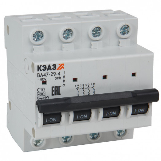 Выключатель автоматический модульный ВА47-29-4C5-УХЛ3 (4.5кА) КЭАЗ 318341