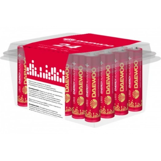 Элемент питания алкалиновый AAA/LR03 1.5В Energy Alkaline 2021 Pack-24 (уп.24шт) DAEWOO 5029965