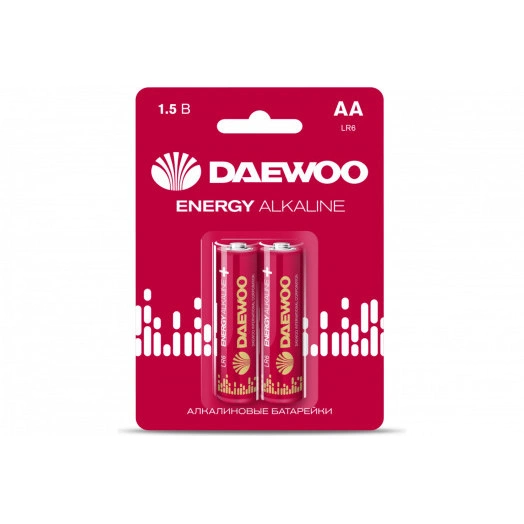 Элемент питания алкалиновый AA/LR6 1.5В Energy Alkaline 2021 BL-2 (уп.2шт) DAEWOO 5029750