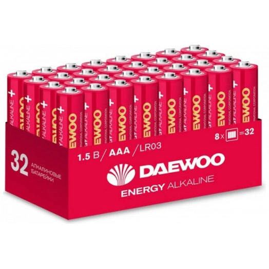 Элемент питания алкалиновый AAA/LR03 1.5В Energy Alkaline 2021 Pack-32 (уп.32шт) DAEWOO 5030084