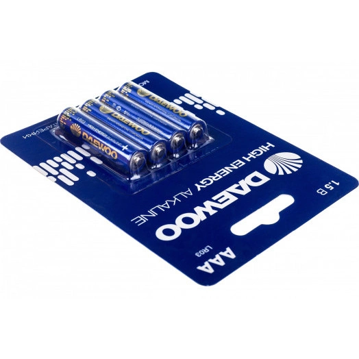 Элемент питания алкалиновый AAA/LR03 1.5В High Energy Alkaline 2021 BL-4 (уп.4шт) DAEWOO 5030381