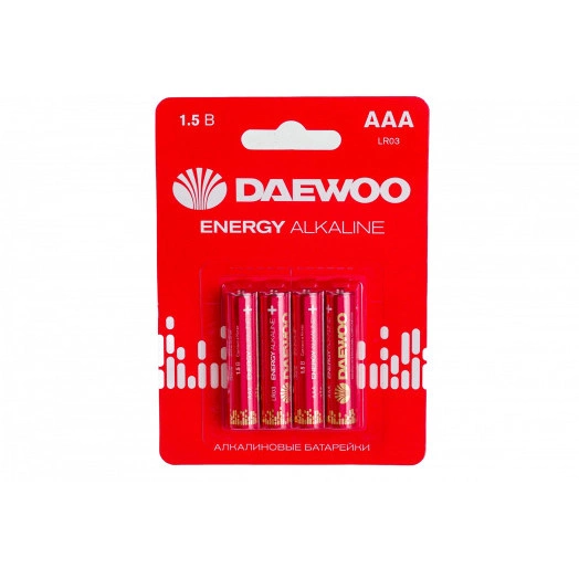 Элемент питания алкалиновый AAA/LR03 1.5В Energy Alkaline 2021 BL-4 (уп.4шт) DAEWOO 5029903