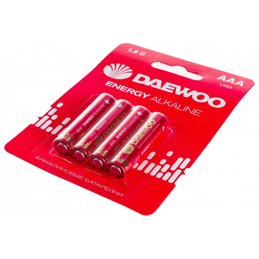 Элемент питания алкалиновый AAA/LR03 1.5В Energy Alkaline 2021 BL-4 (уп.4шт) DAEWOO 5029903