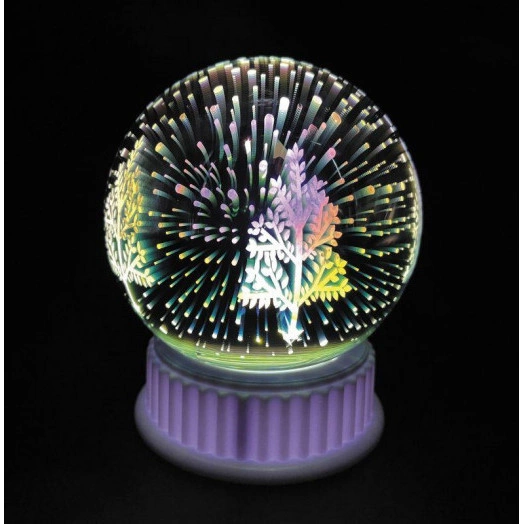 Светильник Шар ENGDS-14 с внутренней проекцией "Новогодний лес" 3хAAA IP20 Эра Б0051950