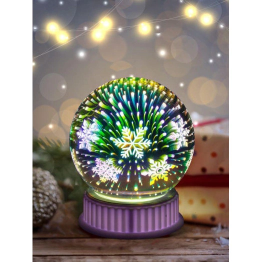 Светильник Шар ENGDS-15 с внутренней проекцией "Снежинки" 3хAAA IP20 Эра Б0051951