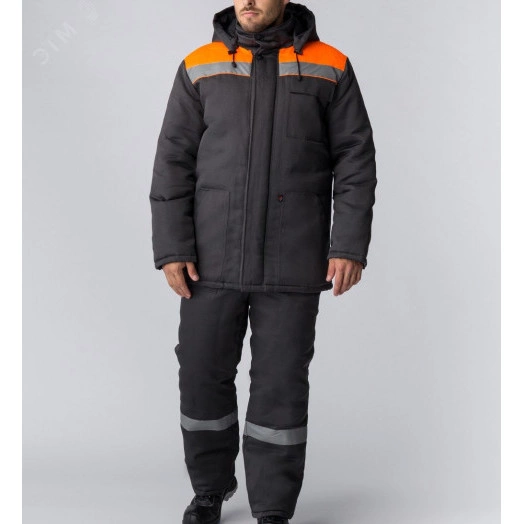 Костюм зимний Партнер NEW (тк.Смесовая,210) п-к, т.серый-оранжевый, 64-66 182-188 (87476973)