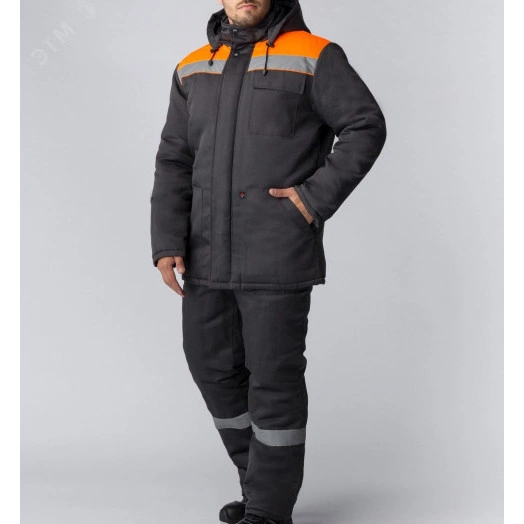 Костюм зимний Партнер NEW (тк.Смесовая,210) п-к, т.серый-оранжевый, 64-66 182-188 (87476973)