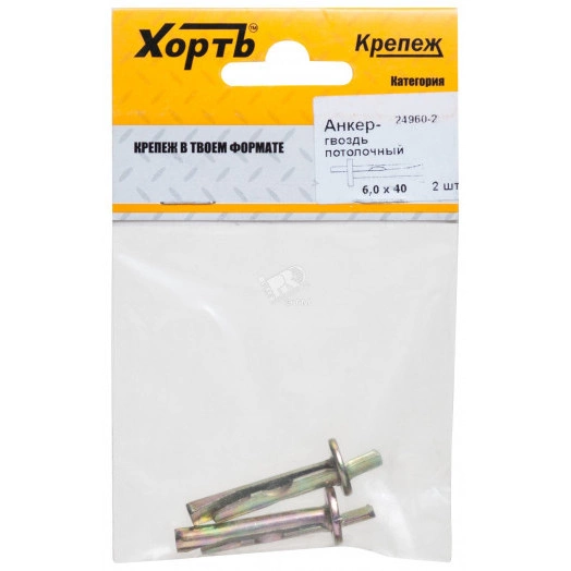 Анкер-клин 6х40 потолочный (2шт) (24960-2)