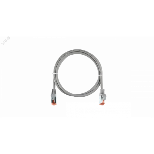 Шнур S/FTP 4 пары Кат.6a (Класс Ea), 500МГц,      2хRJ45/8P8C, T568B заливной с защитой защелки     многожильный BC 28AWG 7x0,135 LSZH нг(А)-HFLTx    светло-серый 2м (NMC-PC4SA55B-ES-020-C-GY)