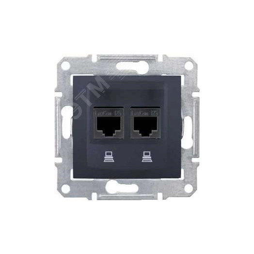 Sedna Розетка двойная компьютерная графит (SDN4400170)