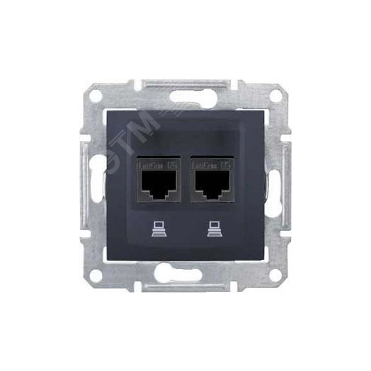 Sedna Розетка двойная компьютерная графит (SDN4400170)