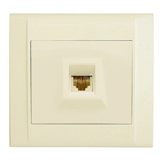 Defne Розетка телефонная TF евро бежевая (42010014)