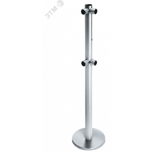 Стойка ограждения передвижная L-образная с отверстием под фиксатор, 2 муфты и 2 муфты справа угол 90 (ВЗР 2442.09.12)