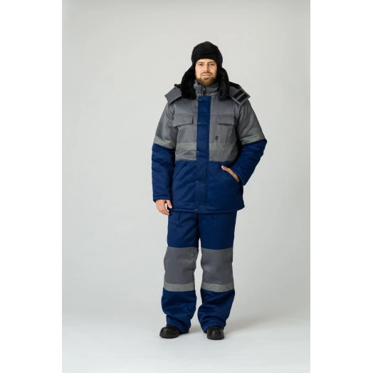 Костюм зимний Профи-Норд (тк.Смесовая,250) п к, т.синий серый, 56-58  170-176 (87479943)