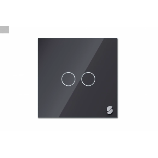 Умный выключатель, 2 клавиши, черный (Powerlite-WS2B (Черный))