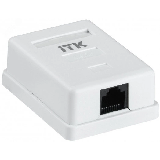 Настенная информационная розетка RJ45 кат. 6 UTP 1-порт (CS2-1C06U-12)