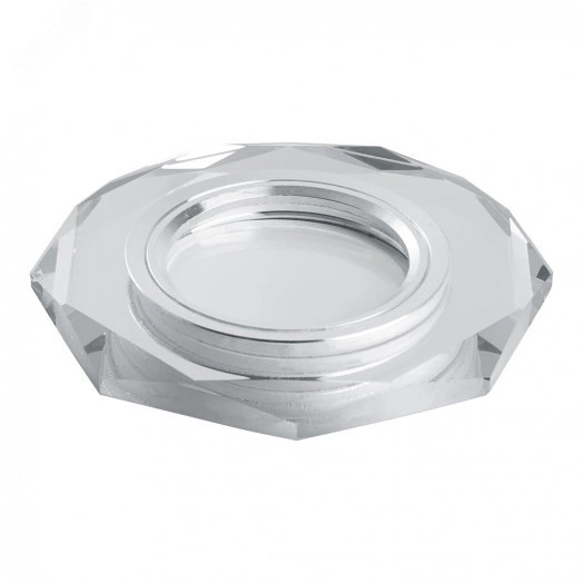 Светильник ИВО-50w G5.3 со светодиодной подсветкой 4000К многоугольник белый хром (CD8120)