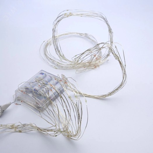 Гирлянда на елку LED мульти 10 веток 2м от батареек (CL53)