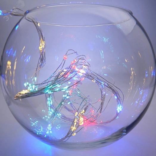 Гирлянда на елку LED мульти 10 веток 2м от батареек (CL53)