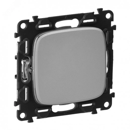 Valena ALLURE Переключатель 10АХ 250В с лицевой панелью Безвинтовые зажимы Алюминий (752906)