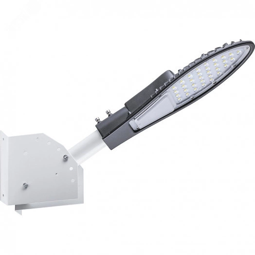 Кронштейн настенный с переменным углом наклона диаметр трубы 38мм серый для уличного светильника (ДС-1-38)