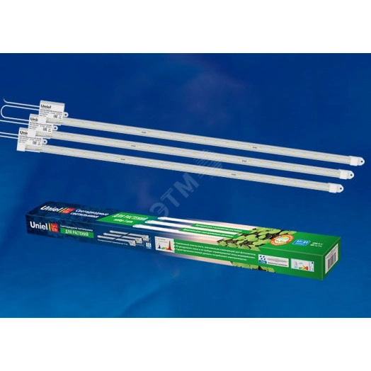 ULY-P90-10W/SPFR/K IP65 AC220V CLEAR KIT03 Светильник для растений светодиодный линейный, 600мм. Спектр для фотосинтеза. В составе набора из 3-х штук. TM Uniel (ULY-P90-0003)