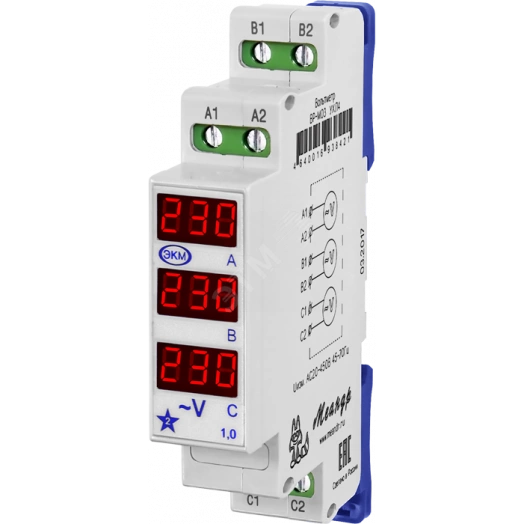 Вольтметр ВР-М03 AC50-450В УХЛ2 (4680019912158)