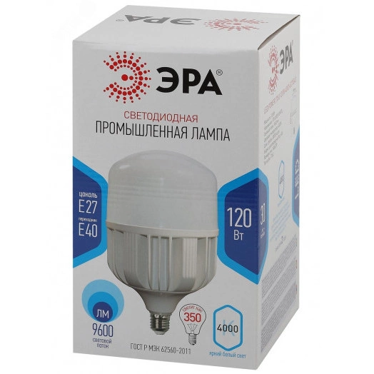 Лампа светодиодная POWER LED POWER T160-120W-4000-E27/E40 E27/E40 120Вт колокол нейтральный белый свет ЭРА (Б0051793)