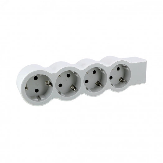 Удлинитель серии  Стандарт   4 x 2К+З без кабеля, цвет: бело-серый (694575)