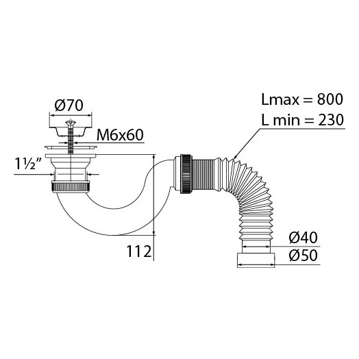 Сифон МИНИ ЭЛИТ для душевого поддона с нержавеющей чашкой и гофротрубой (30987087)
