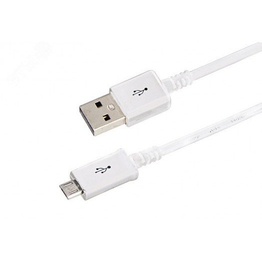 Кабель USB microUSB длинный штекер 1 м белый (etm18-4269-20)