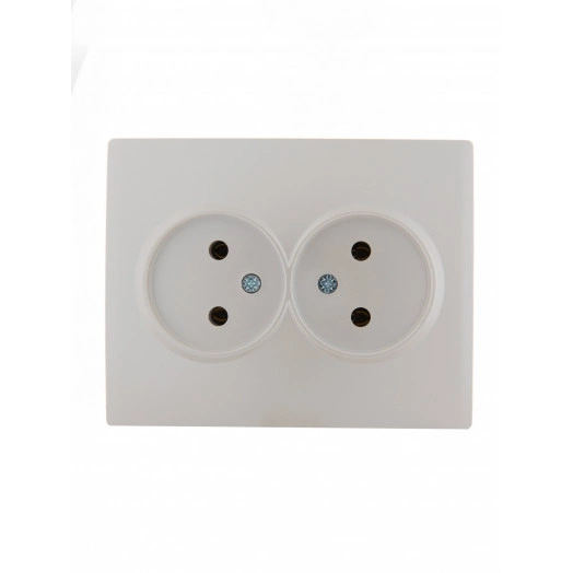 KARINA Розетка двойная б/з ПБТ жемчужно-белый перламутр (10шт/120шт) (707-3000-128B)