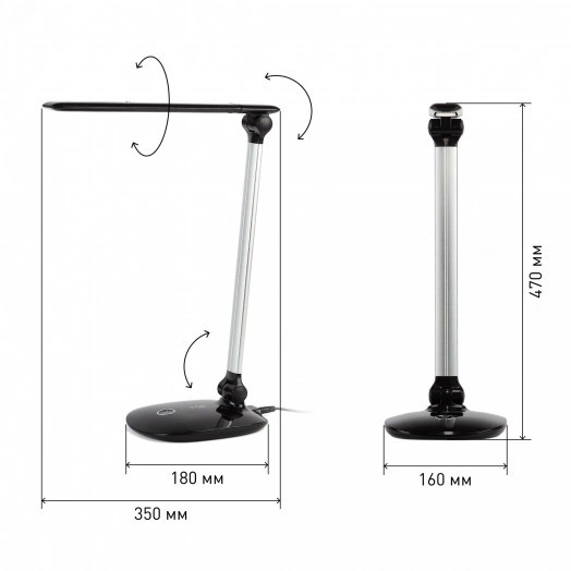 NLED-456-10W-BK-S Светильники настольные ЭРА NLED-456-10W-BK-S черный с серебром наст.светильник (Б0028437)