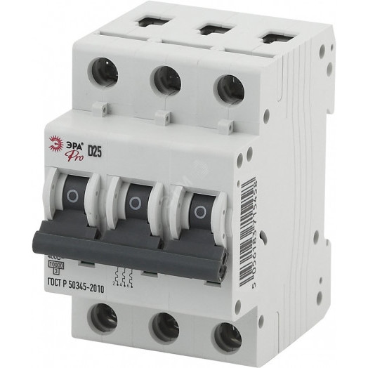 ЭРА Pro Автоматический выключатель NO-901-39 ВА47-100 3P 25А кривая D (4/60/1260) (Б0031809)