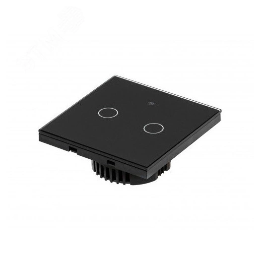 Умный выключатель, 2 клавиши, черный, без 0 (Powerlite-WS2B0 (Чёрный) без 0)