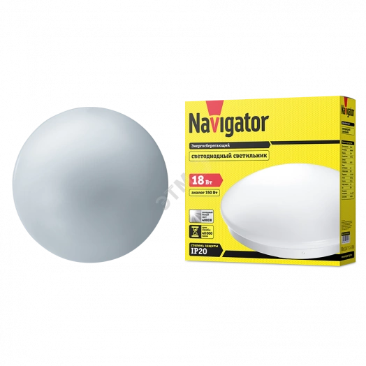 Светильник светодиодный ДБП-18Вт 4000К 1350Лм IP20 круглый пластиковый белый (71577 NBL-R1)